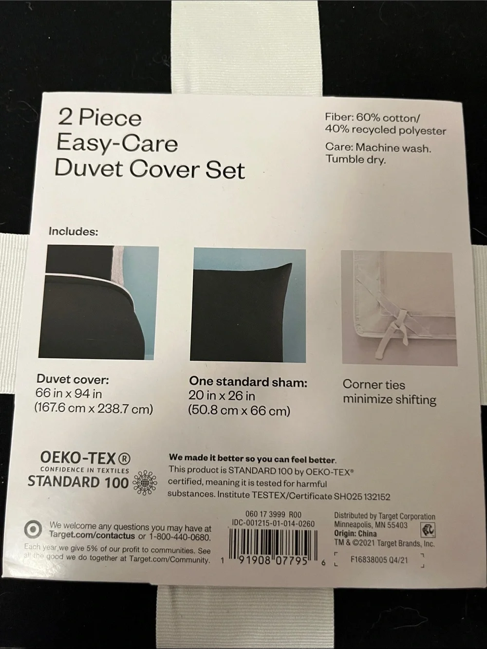 Target Black 2-Piece Easy-Care Duvet Cover Set